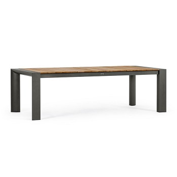 Tavolo Cameron antracite teak da 253 a 384 x 110