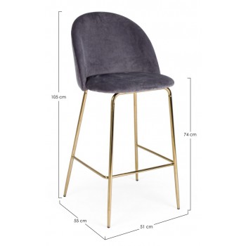 Sgabello Carry  74 cm velluto vari colori