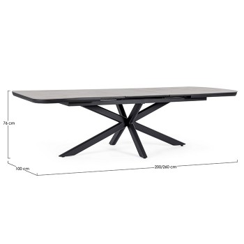 Tavolo Pascal allum. bianco o antrac. allung. 200-260x100