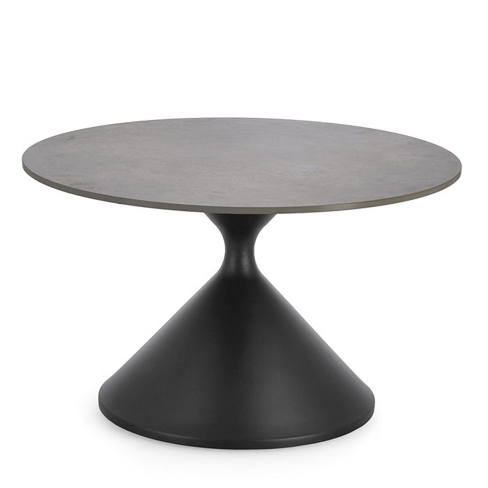 Tavolo Joona piano in Gres diam.50 o 70 bianco o nero