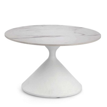 Tavolo Joona piano in Gres diam.50 o 70 bianco o nero