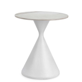 Tavolo Joona piano in Gres diam.50 o 70 bianco o nero