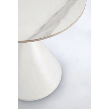 Tavolo Joona piano in Gres diam.50 o 70 bianco o nero