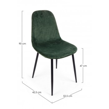 sedia Irelia velluto verde