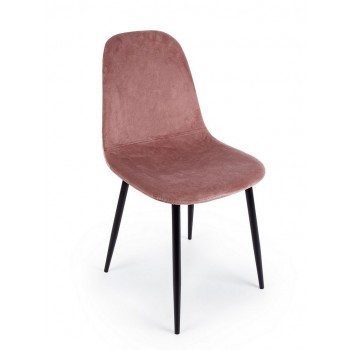 sedia Irelia velluto rosa