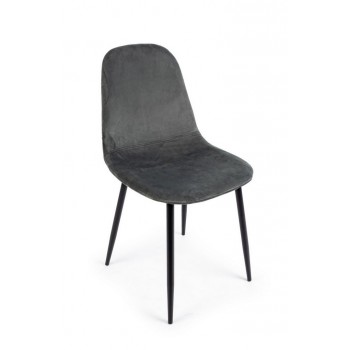 sedia Irelia velluto grigio topo