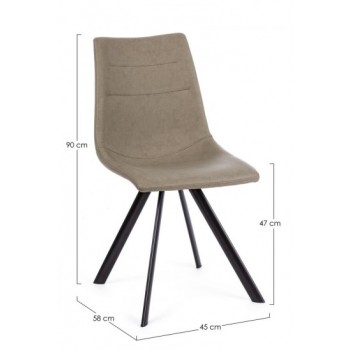 Sedia Alva 45x58 similpelle Tortora