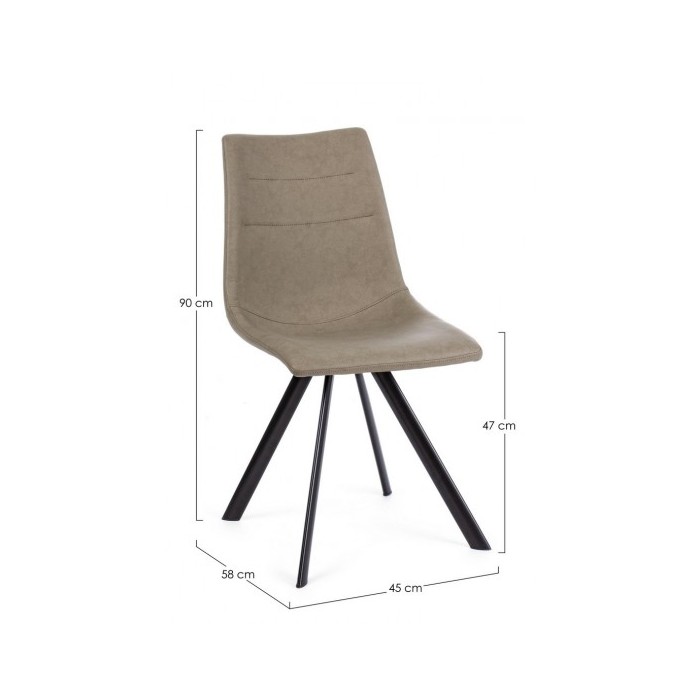 Sedia Alva 45x58 similpelle Tortora
