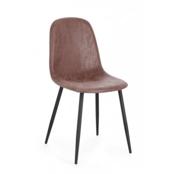 Sedia Irelia 53x43 similpelle cognac