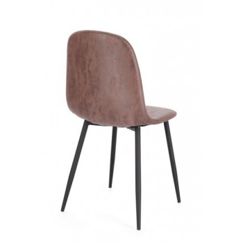 Sedia Irelia 53x43 similpelle cognac