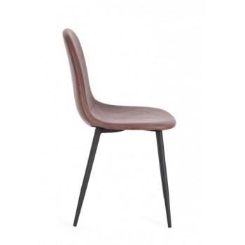 Sedia Irelia 53x43 similpelle cognac